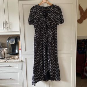 COPY - Vintage ALGO dress Black with white flowers.